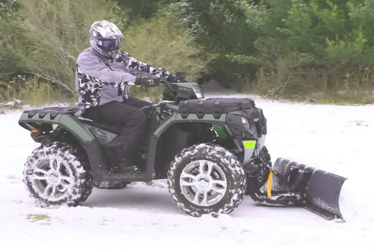 how to plow snow with an ATV